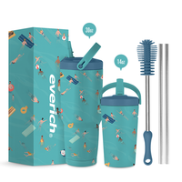 Gobelet à bière en acier inoxydable à Double paroi ODM 14oz 30oz, tasse de voyage isolée, tasse à café avec couvercle de poignée en paille et boîte de couleur de brosse
