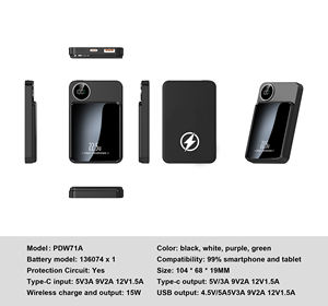 <span class=keywords><strong>Chargeur</strong></span> magnétique PD 20W à charge rapide, <span class=keywords><strong>chargeur</strong></span> super rapide 22,5W, <span class=keywords><strong>chargeur</strong></span> sans fil magnétique portable 15W, batterie externe 10000mAh 5000MAH - Product Image 3