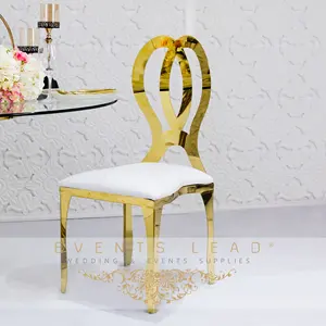 Fashion Hollow Design SS Golden Chair for Wedding & Banquet