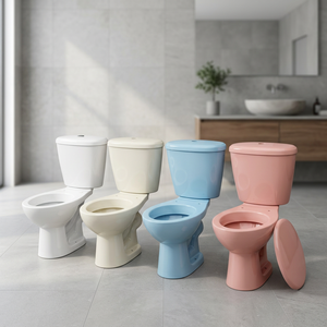 Ivory Color Designer Two Piece Water Closet Commode Bathroom Toilet Seat 1st Grade Premium WC Set - Product Image 4