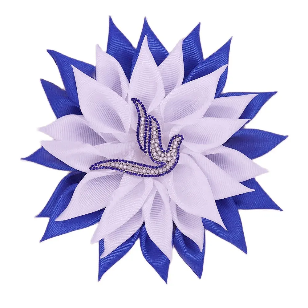 Satin band Zeta Phi Beta Taube Logo Schwestern schaft Corsage Strass steine übergeben Abschluss feier Girlanden Lei Brosche