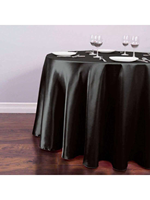 Nappe ronde classique simple blanche et noire, idéale pour les mariages, la Saint-Valentin et la décoration de la maison.