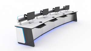 Postazione di Lavoro Ergonomica a U di Alta <span class=keywords><strong>Qualità</strong></span> Kesino, Console Moderna per Sale di <span class=keywords><strong>Controllo</strong></span> ATC/SOC/NOC/CCTV, Centri di Comando Moderni per Centri Commerciali - Product Image 2