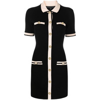 2023 nouveau modal ou coton femmes chandails robe couleur unie été tourner avec bouton noir robes décontractées col rabattu dame
