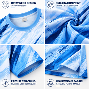เสื้อยืดพิมพ์ลายแบบ Dye Sublimation เสื้อยืดกีฬาพิมพ์ลายตามสั่งสำหรับผู้ชาย เสื้อผ้ากีฬาพิมพ์ลายทั้งตัว รับผลิตแบบ OEM ODM เสื้อผ้าแบรนด์ส่วนตัว - Product Image 2