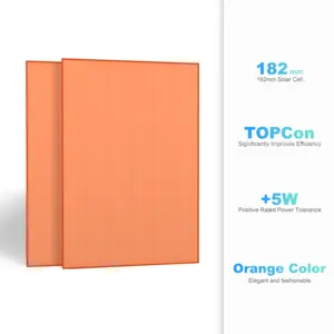 Topcon 360w PV Modules 182mm Orange Chinese Sunket Solar Energy High Performance 108mm Orange Color Rare colour Modules