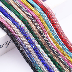 Cordones reflectantes de diamantes de imitación de cristal de 4mm de ancho, brillantes, multicolor, estilo de lujo, cordones de arcoíris DIY para prendas - Product Image 5