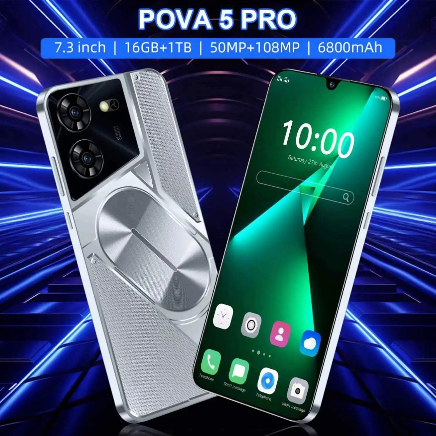 5g pova 5 pro 4 carte sim téléphone mobile android tv