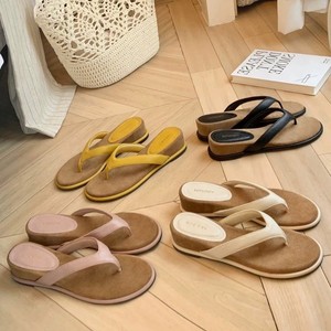 Sandales coréennes à talon bas et discret, couleur unie, fines brides, rehaussantes, pour femmes - Product Image 6