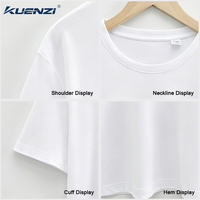 T-shirt pour femme en coton mercerisé à l'azote liquide Kuenzi, logo personnalisé, col rond, manches courtes, 100% coton, 190GSM