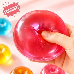 Jouets à presser transparents en forme de beignet de maltose, jouet sensoriel silencieux à rebond lent pour soulager le stress, pour adultes atteints de TDAH et d'autisme - Product Image 6