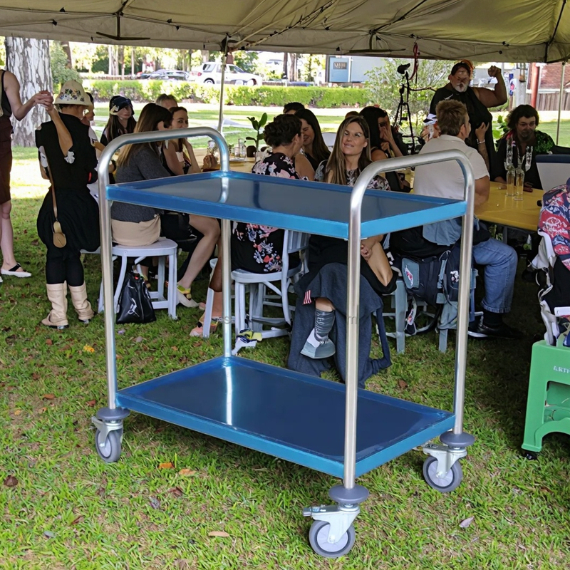 Movable 3 Tier Food Service Trolley