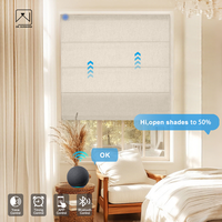 Stores romains intelligents à télécommande, contrôle de la lumière et de la confidentialité, stores romains électriques en tissu pliables, stores romains durables pour bureau