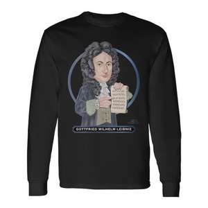 T-shirt a maniche lunghe Gottfried Wilhelm Leibniz, scienza, filosofia, matematica, genio - Product Image 1