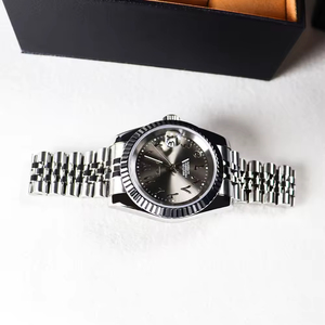 Montres mécaniques de luxe pour hommes, boîtier rond en argent, acier inoxydable, vente directe d'usine, faible MOQ - Product Image 4