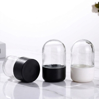 Bocal en verre vide en forme de capsule ronde, hermétique, anti-odeur, pour le stockage de fleurs, récipient de rangement en forme de dôme