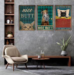 ป้ายโลหะตลกๆ สไตล์ทักซิโด้สมัยใหม่ สำหรับตกแต่งผนัง สีสั่งทำได้ ชุบทอง ของตกแต่งบ้าน ของขวัญสำหรับคนรัก - Product Image 5