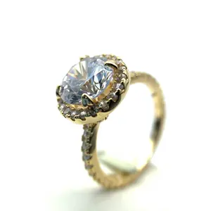 Fabrikant Directe Verkoop Sieraden Voorraad Jh Gouden Ring Gemstone Rings Aangepaste Milieu Messing Vrouwen Koperlegering JWZ2324A