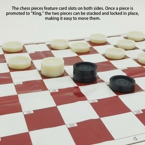 专业级 100 块国际西洋跳棋套装 40 件套 耐用大号树脂棋子 防水棋盘 便携式环保 - Product Image 4