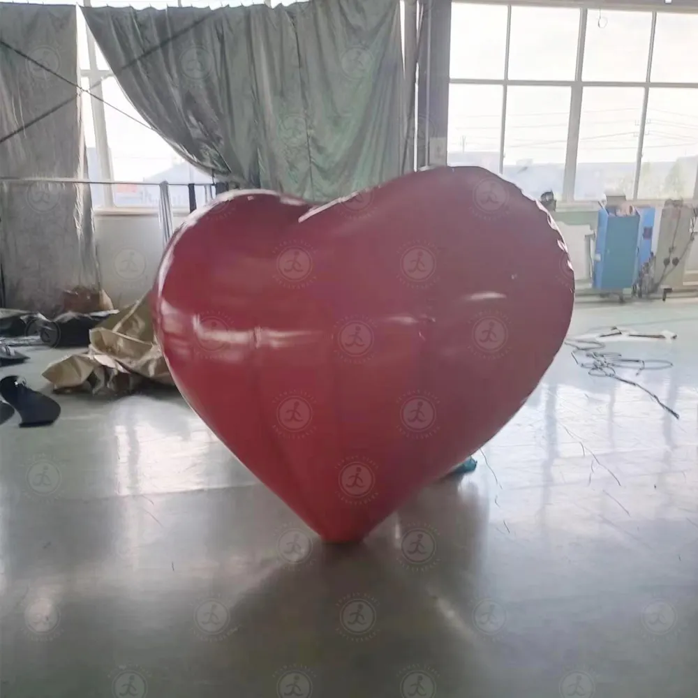 Sıcak satış dev kalp şeklinde sevgililer günü için reklam balonu şişme kırmızı kalp balon