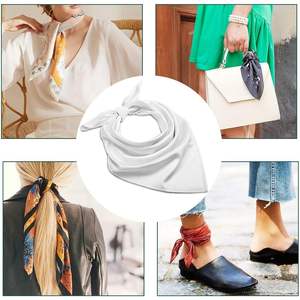 Bandana carré personnalisé Plmoknijb de 18 pouces pour femmes et hommes, écharpe de cou et mouchoir en soie - Product Image 1