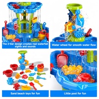 Samtoy 85cm Ensemble de jeu sensoriel d'activités d'été en plein air Table de sable et d'eau pour enfants en plastique pour la plage et la cour