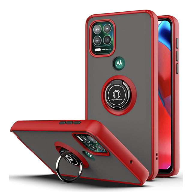 Ring Holder Translucent Magnetic Kickstand Matte Phone Bracket Case for Motorola Moto G Stylus 5G Protective Back Covers