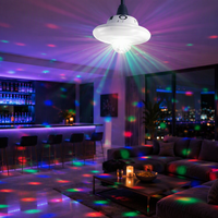 Projecteur LED de scène pour fête, à montage au plafond, avec télécommande, port E27, lumière de fête type boule disco RVB, vente en gros