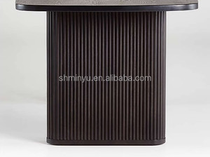 Phong cách Bắc Âu hiện đại tối giản Thiết kế nội thất phòng ăn rắn gỗ đen hình chữ nhật bàn ăn - Product Image 3