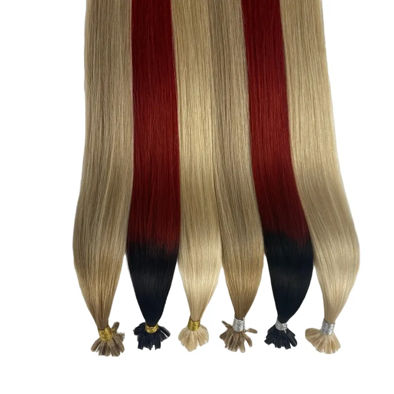 Wholesale Chinese Remy Human hair extensions Pre-bonded Bone Straight Keratin U Tip Nail Hair Extensions
