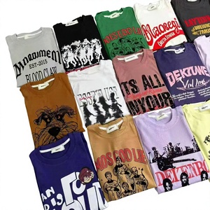 T-shirt in Cotone Pesante Stampato a Maniche Corte per Uomo e <span class=keywords><strong>Donna</strong></span>; Vestibilità Ampia Estiva, Girocollo, <span class=keywords><strong>Stile</strong></span> Hip Hop, Fantasia Cartoon - Product Image 5