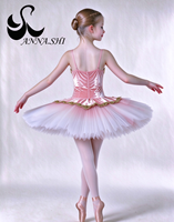 Robe de tutu de ballet professionnelle, corsage en velours rose, jupe en tulle, décorations en dentelle dorée, costume de performance de ballet pour compétition sur scène
