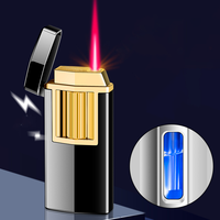 DEBANG Briquet coupe-vent en alliage de zinc de haute qualité avec fenêtre de niveau de gaz visible, rechargeable au gaz, flamme réglable, vente en gros