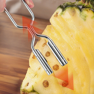 Éplucheur d'ananas en acier inoxydable - Coupe-œil d'ananas <span class=keywords><strong>ergonomique</strong></span> pour une élimination des œillets facile - Product Image 1