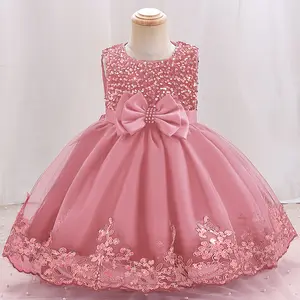 Vente en gros d'usine d'été sans manches robe pour enfants robe à paillettes pour filles nouvelle robe de princesse jupe tutu pour fille fleur