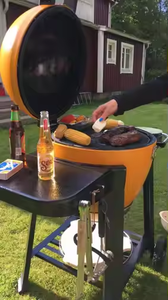 Meilleur Char-Griller de haute qualité <span class=keywords><strong>Primo</strong></span> Original Steel Egg Kamado Garden Supplies BBQ Charcoal Grills avec table à roulettes - Product Image 4