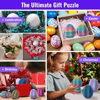 Boîte cadeau puzzle réutilisable en forme d'œuf avec compartiment caché - Cadeau trésor pour Noël, Halloween, anniversaire pour adultes et adolescents