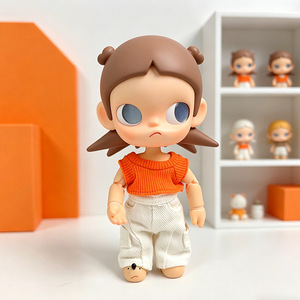 Tenue de poupée 1/8 BJD Zsiga : Haut court style urbain cool, pantalon incurvé, vêtements de poupée en peluche, chapeau, vêtements de poupée élastiques - Product Image 1