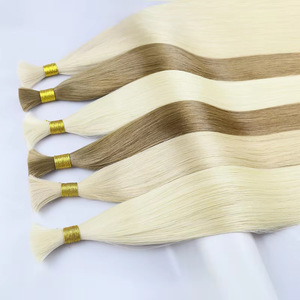 Perruque en cheveux humains lisses en vrac, sans couture, avec coussinets de cheveux supplémentaires, cheveux humains africains complets, longueurs de 12 à 28 pouces - Product Image 3