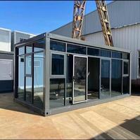 2025 Maison ensoleillée préfabriquée facile à assembler cadre de conteneur en bois maison de bureau soleil vitreux pour hôtels villas