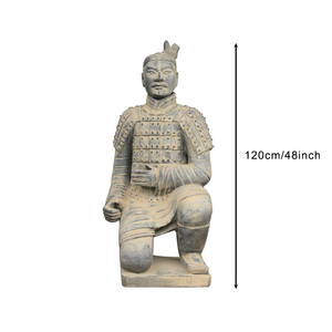 Guerriero di Terracotta Cinese Antico, Arciere Inginocchiato, 120CM 48 Pollici, per Decorazione Domestica - Product Image 1