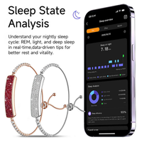 Montre connectée sans écran pour femmes, moniteur de sommeil, tracker d'activité physique, analyse de la santé par IA, étanche, suivi du cycle menstruel