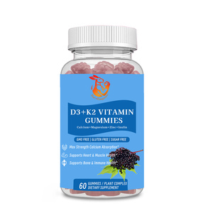 OEM ODM D3 K2 Vitamin Vegan <b>Gummies</b> with 1000 IU D3 + 45mcg K2 Immune Support 60-count Multivitamin Supplement - Product Image 1