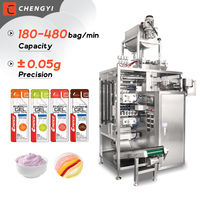 Machine d'emballage VFFS entièrement automatique à 4 voies pour sachets de forme irrégulière de gel liquide sportif, idéale pour les suppléments énergétiques isotoniques