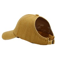 Gorra de béisbol de PVC desgastada de verano, de algodón lavado, con visera plana, orificio para cola de caballo, logotipo personalizado, protección solar, gorra de viaje bordada