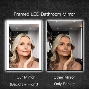 <span class=keywords><strong>Espejo</strong></span> de Baño LED Regulable <span class=keywords><strong>con</strong></span> <span class=keywords><strong>Luz</strong></span> Antivaho, Iluminación Frontal <span class=keywords><strong>y</strong></span> Trasera, Función de Memoria, <span class=keywords><strong>Espejo</strong></span> LED Enmarcado para Baño - Product Image 5