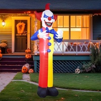 Décorations gonflables géantes d'Halloween de 12 pieds Clown effrayant avec lumières LED Blow up Dancer Holiday Party