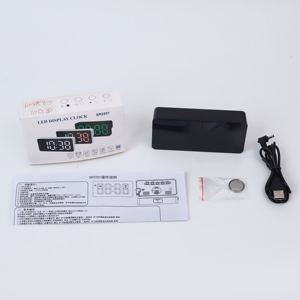 Reloj <span class=keywords><strong>Despertador</strong></span> Digital Simple con Espejo de Mesa, Control de Sonido LED, Temperatura Eléctrica y Doble Alarma, Regalo de Moda para Niños, Fábrica BSCI - Product Image 4