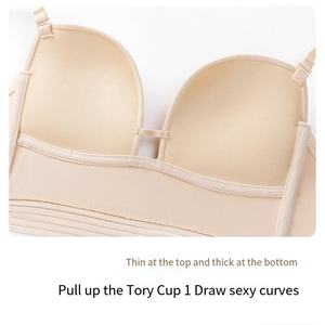 Nuevo conjunto de lencería sexy de dos piezas con sujetador push-up sin espalda en forma de U y bragas, color negro, para mujeres occidentales - Product Image 6