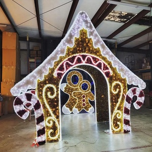 Décoration lumineuse personnalisée pour extérieur, thème Noël et Halloween, maison en pain d'épices 3D, motif bonbon en pain d'épices, indice <span class=keywords><strong>de</strong></span> protection IP65 - Product Image 2
